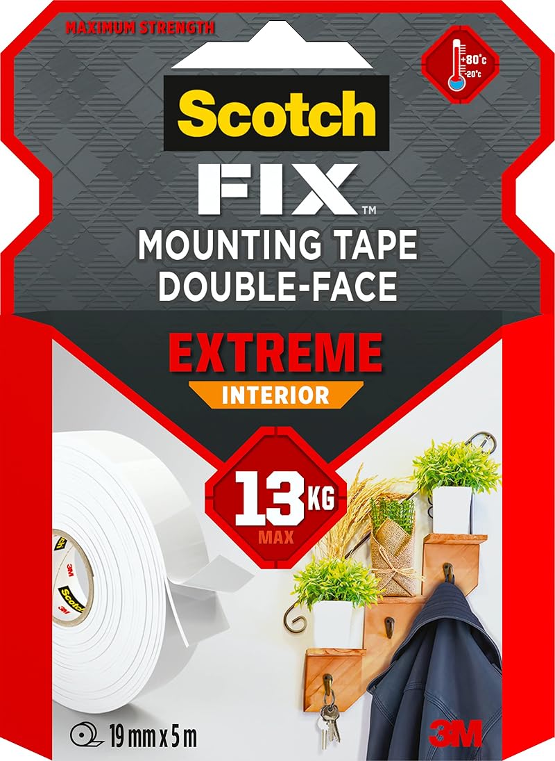 Scotch FIX Extreme Interior Mounting Tape 19mm x 5m Holds 13kg