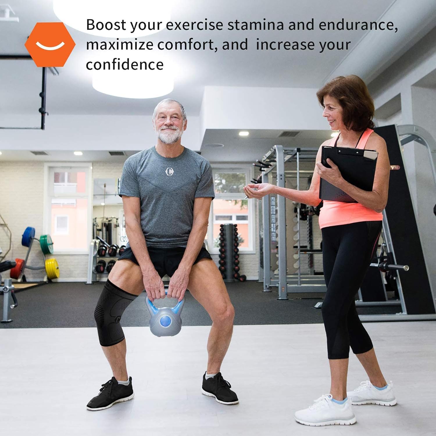 CAMBIVO 2 Pack Knee Brace, Knee Compression Sleeve Support for Men and Women, Running, Workout, Gym, Hiking, Sports: Sports & Outdoors