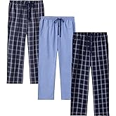 JupiterSecret Mens Pajama Pants Set Cotton Plaid Sleep & Lounge Pants, PJ Bottoms with Pockets and Button Fly