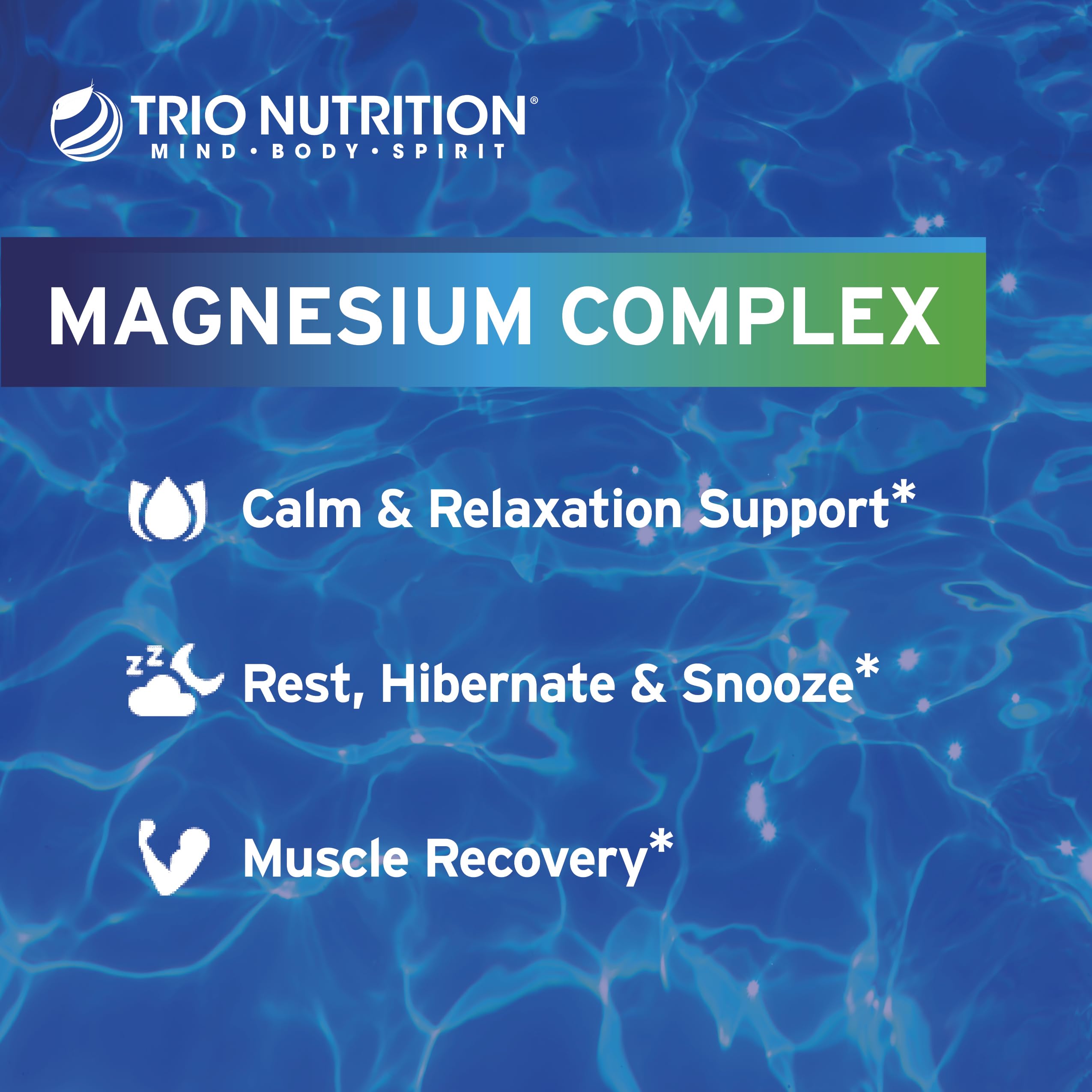 Trio Nutrition Magnesium Complex 90 Day Supply 420 mg | Natural Calm, Relax, Stress Relief, and Muscle Recovery |Magnesium Glycinate Supplement with Vitamin B6 for Rapid Absorption*