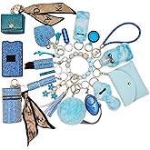 BATUMEYE Keychain Set for Woman Gift with Whistle Bottle Opener Card Holder Wristlet Strap Travel Bottle Holder