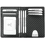 Minimalist Front Pocket Wallet - RFID Blocking Genuine Leather Slim Bifold Wallet for Men Women