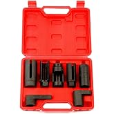 8MILELAKE 7pcs O2 Oxygen Sensor Socket Set Oil Pressure Sensor Socket Tool | 22mm (7/8&rdquo;), 27mm, and 29mm,removal and installation of oxygen sensors,made of chrome-vanadium steel