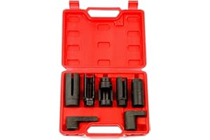 8MILELAKE 7pcs O2 Oxygen Sensor Socket Set 7/8", Oil Pressure Sending Unit Master Sensor Socket Tool Kit Universal Puller and Removal Tool