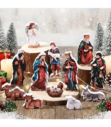 Amazon.com: Yiju Christmas Nativity Scene Figures Desktop