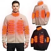 Tivi Tovo 2 Pcs Large Heated Jacket for Men Lightweight USB Electric Heated Clothing Unisex Winter Heating Thermal Vests with Hoodie for Outdoor, Hunting, Skiing, Working, Battery Pack Not Included
