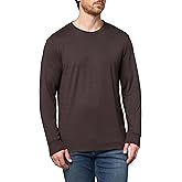 Theory Men's Man Essential Tee Long Sleeve in Anemone Milano, Brownwood