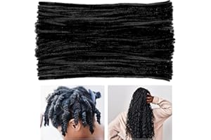 SHWAKK 180 Pcs Pipe Cleaners Chenille Stem, Black Pipe Cleaners, 11.8inch Pipe Cleaner for Hair Locs, Long Craft Pipe Cleaner Chenille Stems for DIY Art Crafts Decorations Supplies