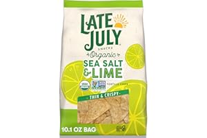 Late July Snacks Thin and Crispy Organic Tortilla Chips with Sea Salt and Lime, 10.1 oz Bag