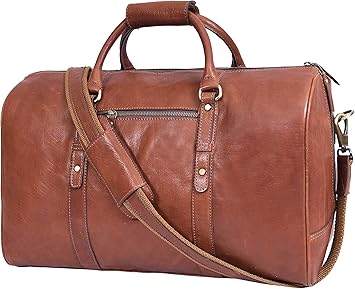 aaron leather travel duffel bag