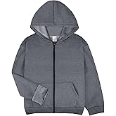 BIG ELEPHANT Kids' Fleece Lined Zip Up Hoodie – Warm Boys' Winter Jacket with Kangaroo Pockets, Soft Cotton School Sweatshirt