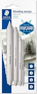 STAEDTLER Papierwischer, für alle verwischbaren Zeichenmaterialien, spitzbar mit Sandpapier, Blisterkarte mit 4 Papierwischern in verschiedenen Größen, 5426-S BK4