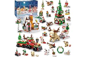 CUBIMANA 2024 Advent Calendar Christmas Building Set - 24 Countdown Playset Collectible Surprises for Kids, Christmas Toys includes Santa Claus Train House Blocks, Gift for Kid Boy Girl 6-12+ Year (1235 PCS)