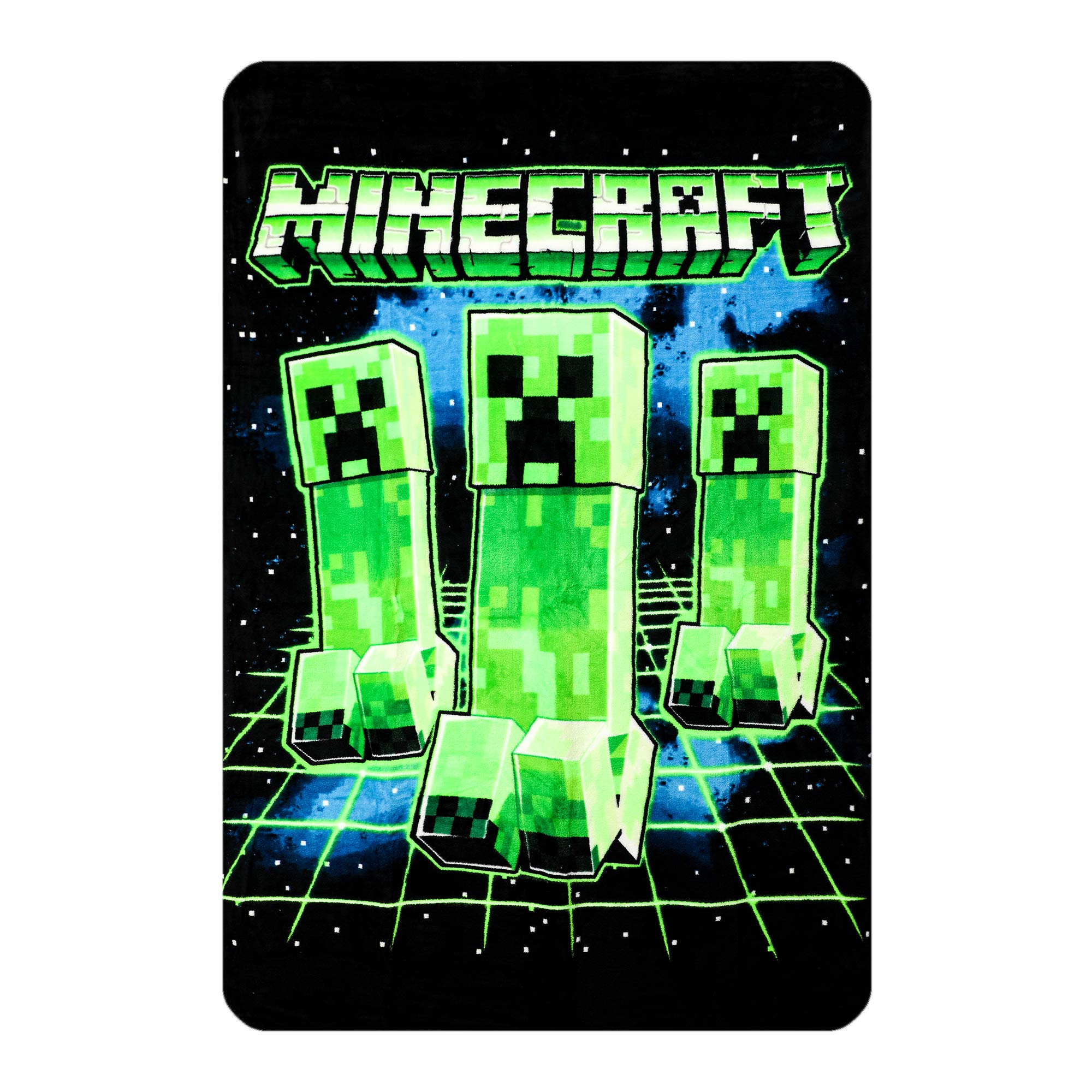 Bioworld Minecraft Creeper Premium Digital Gamers Fleece Throw