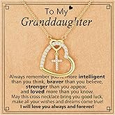 Lydow Confirmation Easter First Communion Cross Necklace for Girls Daughter Granddaughter, Christian Religious Catholic Gifts 16 + 3 Inches