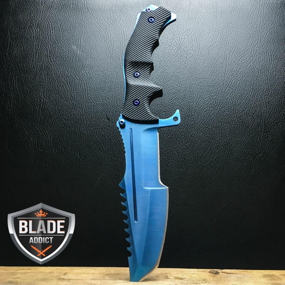 COUNTER-STRIKE CSGO TITANIUM BLUE HUNTSMAN KNIFE Hunting Bowie Survival CS:GO