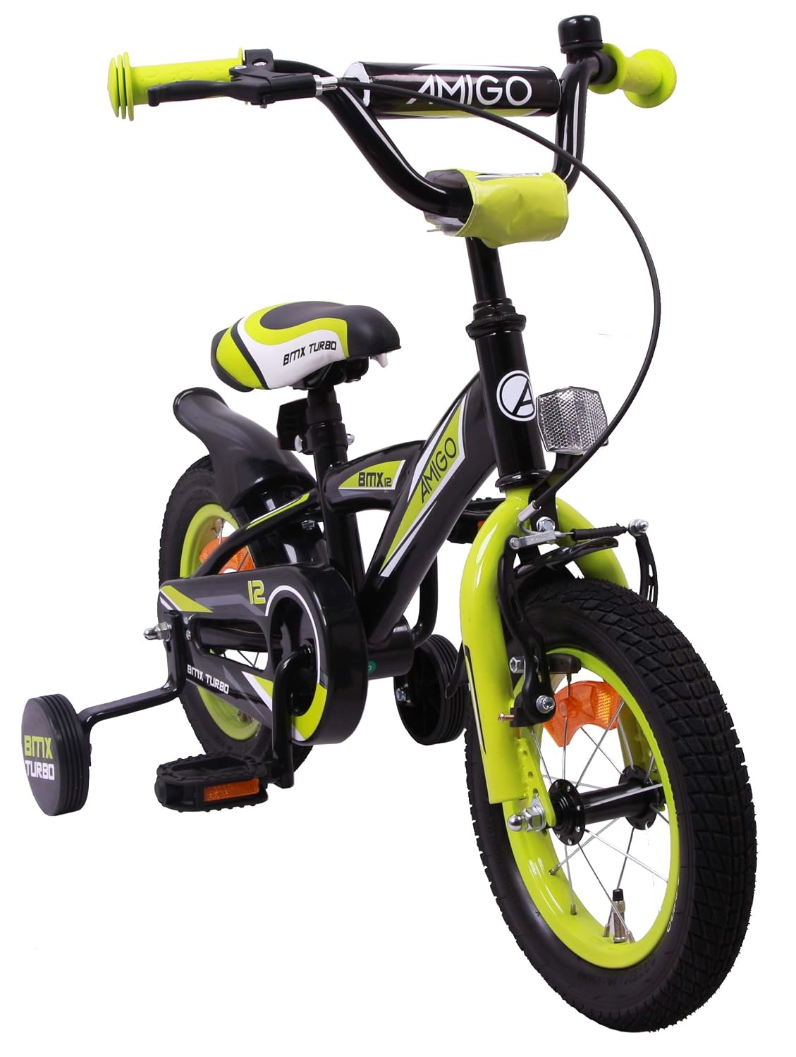 con stabilizzanti amiGO per 3-4 Anni Bicicletta Bambini Nero/Giallo 12 BMX  Turbo Giochi e giocattoli urban-earth.co.uk