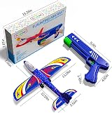 Doloowee 3 Pack Airplane Launcher Toys LED Foam Glider 12.6 in Blue view 7