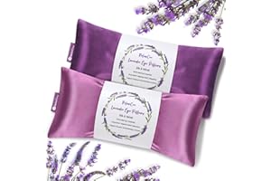 RelaxCoo Lavender Eye Pillow for Relaxation, Yoga, Sleeping, Weighted Eye Mask Heated for Headache, Sinus, Dry Eyes Relief, Moist Heat Eye Compress, Meditation Accessories with Aromatherapy, Pack of 2