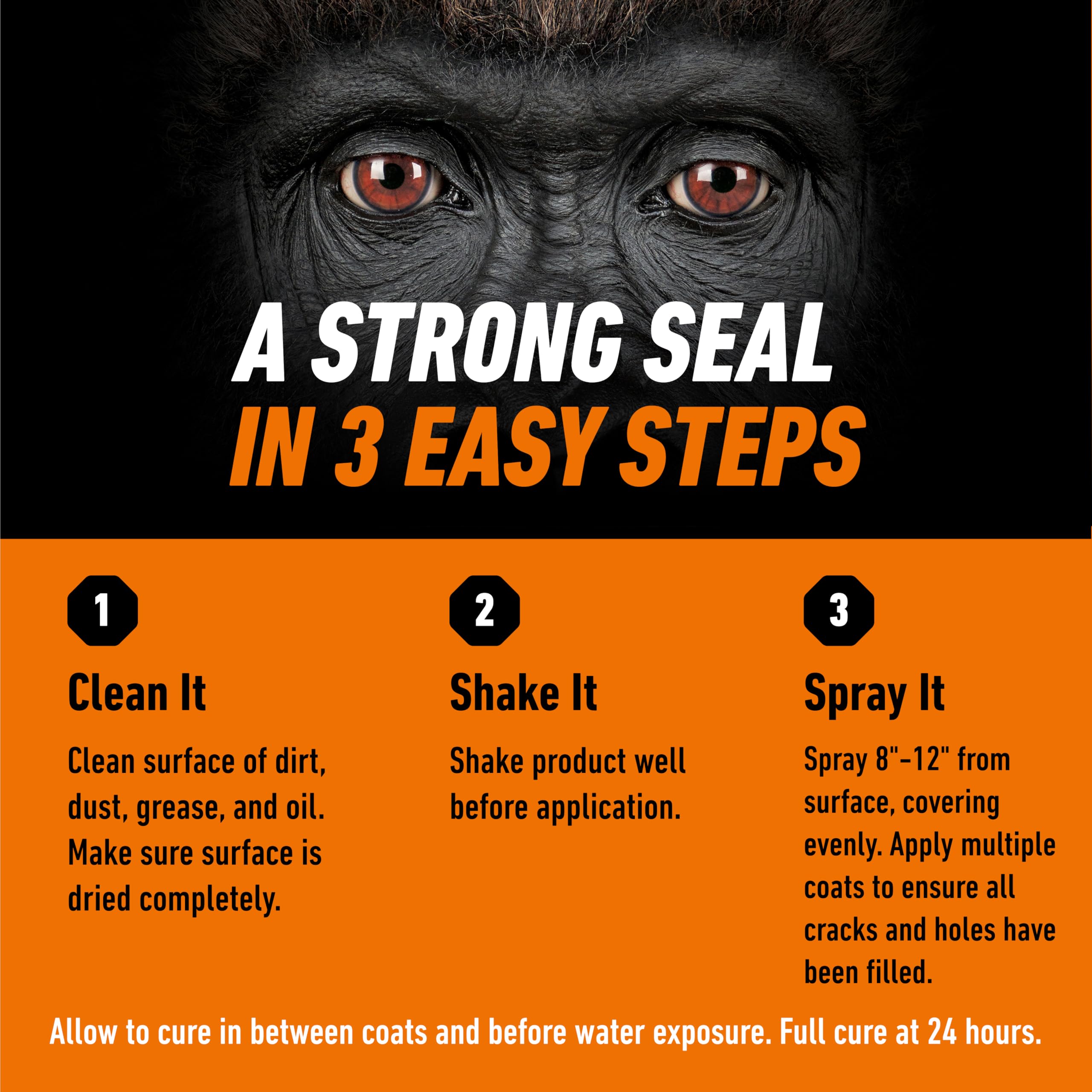 Gorilla Waterproof Patch & Seal Rubberized Sealant Spray, Crystal Clear, 14 Ounce (Pack of 1) - Seals Out Water, Air, and Moisture