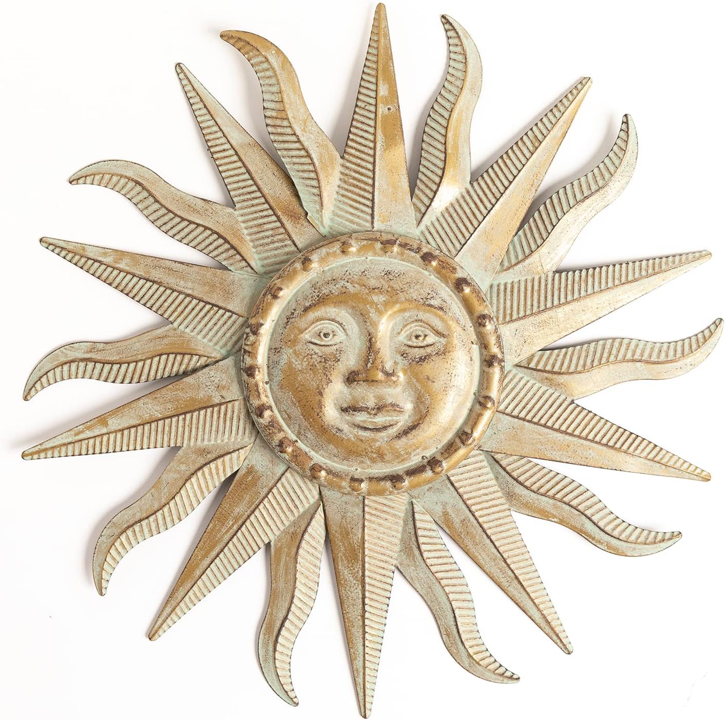 Plaques & Wall Art - TICKCACY Metal Sun Wall Art Decor, 3D Sun Wall Decor Sculpture, Rust Proof Sun Wall Art Decoration Hanging for Outdoor Indoor Garden Farmhouse Yard Patio Living Room Bedroom(21.65 Inch)