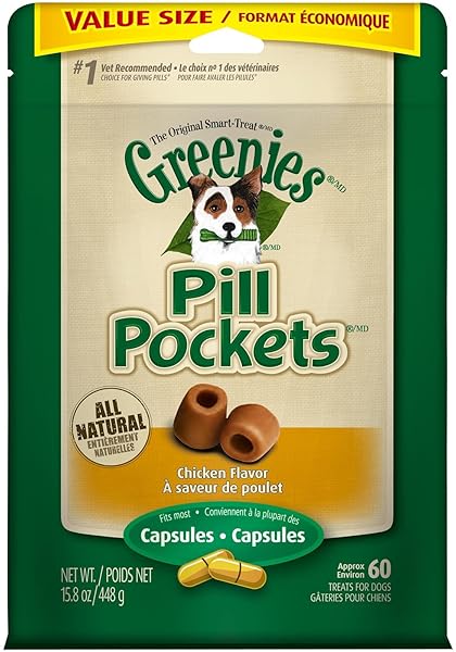 GREENIES CANINE PILL PKTS CAP 15.8OZ CHKN