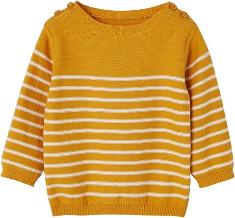 Vertbaudet Pull Marin Bebe Garcon Jersey Envers Jaune Raye 36m 94cm Amazon Fr Vetements Et Accessoires