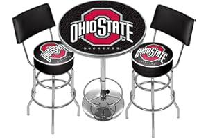 Trademark Gameroom Ohio State University Black Game Room Combo - 2 Stools W/Back & Table