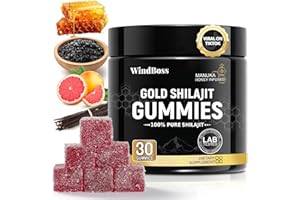BOYSEA Windboss.Pure Himalayan Gold Shilajit Gummies for Men & Women | Blood Orange Oil Flavor | Sweetened with Natural Manuka Honey | Lab Tested Clean Formula for Focus & Energy| 30 Healthy Gummies