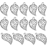 PATIKIL Leaf Pendants, 100 Pack Metal Tree Leaf Beads Bulk Leaves Charm Mesh for Jewelry Making Bracelet Necklace Earring Keychain