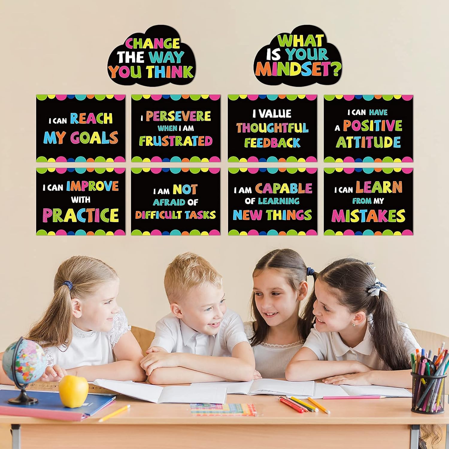 For Sayings Positive Pcs Decorations Board Bulletin Posters Mindset Growth Poster Supplies Teacher For Quotes Motivational Set Decor Classroom Mindset Your Is What Decorations Classroom Board Early Learning Classroom Supplies Science Education