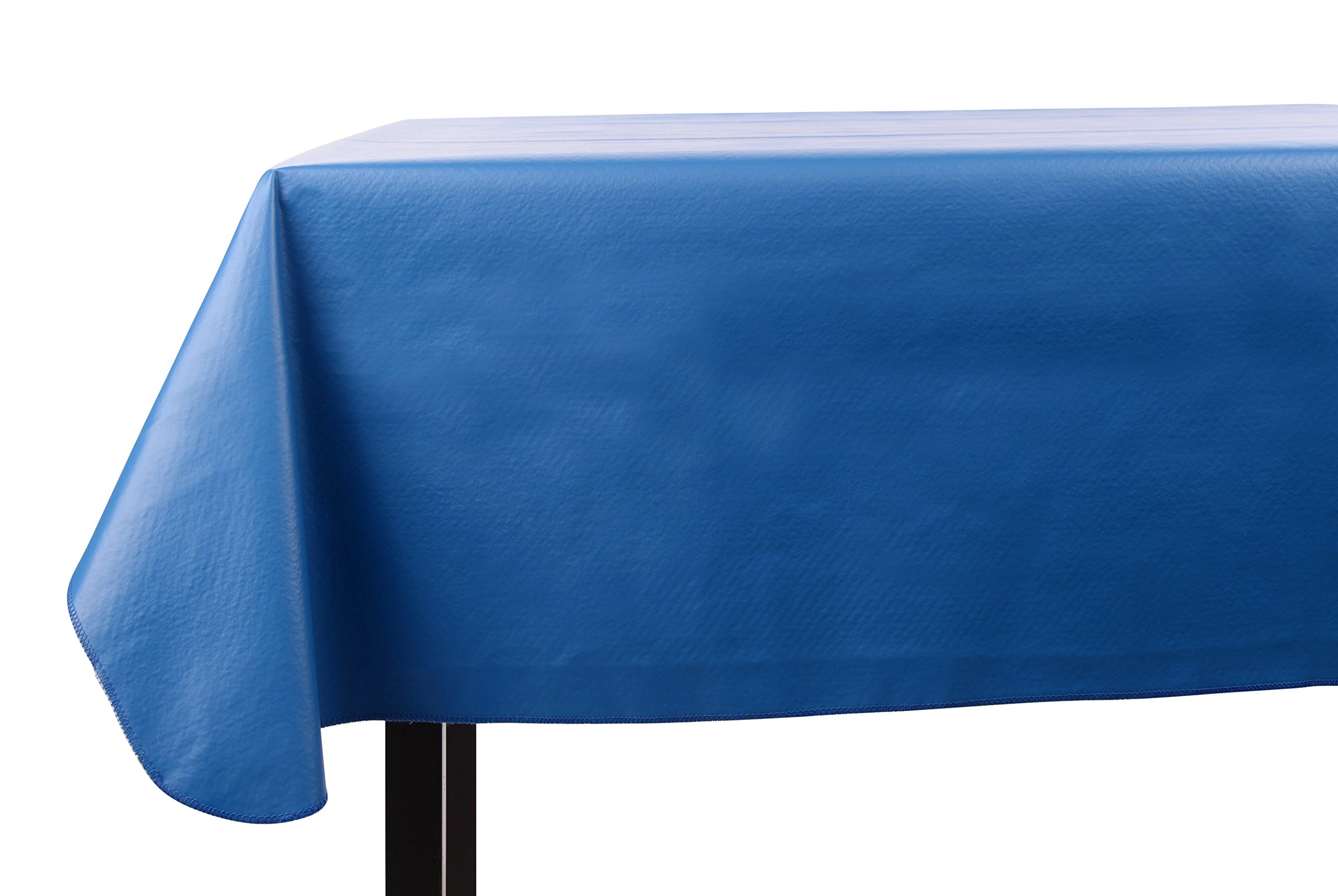 Yourtablecloth Heavy Duty Vinyl Rectangle or Square Tablecloth – 6 Gauge Heavy Duty Tablecloth – Flannel Backed – Wipeable Tablecloth with Vivid Colors & Many Sizes 52 x 52 Royal Blue
