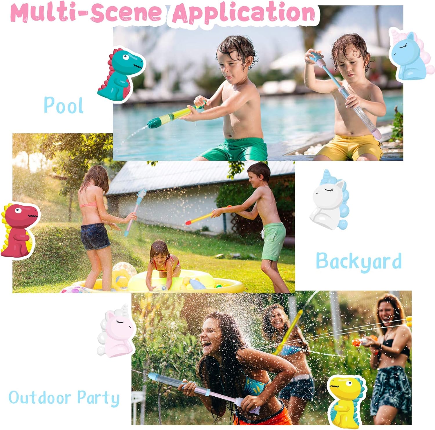 Tagitary Water Guns,Squirt Gun 6 Pack Water Blaster Guns Set ,Soaker Gun Water Toys for Kid&Adult Summer Swimming Pool Beach Sand Outdoor Water Activity Fighting Play Toy: Toys & Games