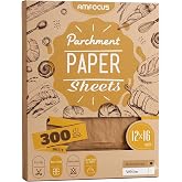 300 PCS Unbleached Parchment Paper Sheets for Baking 12x16 Inches, Non-Stick and Non-Toxic Precut Parchment Sheets for Oven, Cooking, Grilling, Air Fryer and Steaming - Fit for Half Sheet Pans