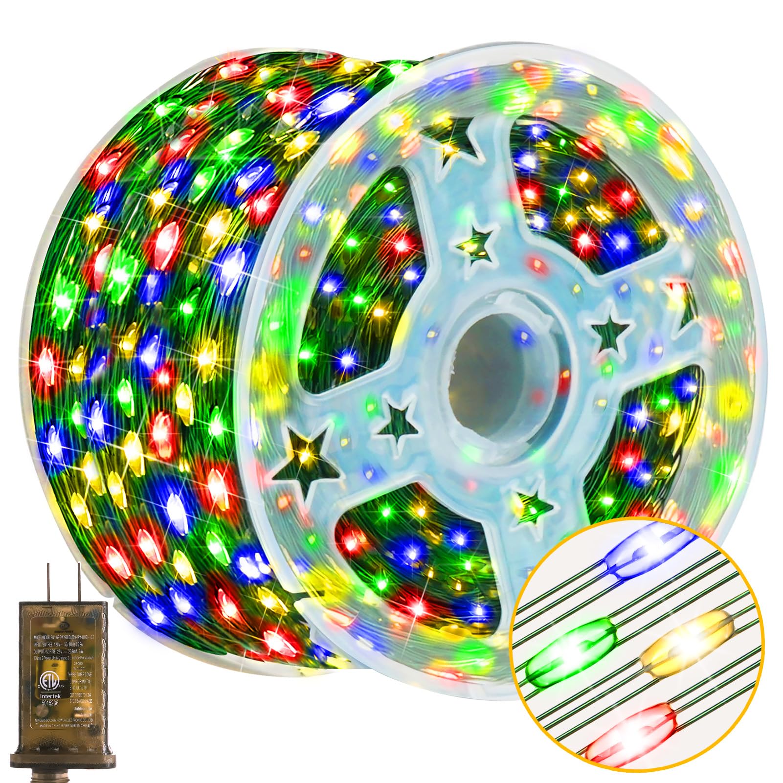 KNONEW 400FT Outdoor Christmas Fairy Lights Plug