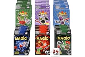 Playkidz 24 Packs of Magic Trick for Kids - Party Favors Magic Set with Over 15 Tricks Each, Made Simple, Magician Pretend Play, Birthday, Indoor/Outdoor Fun Games
