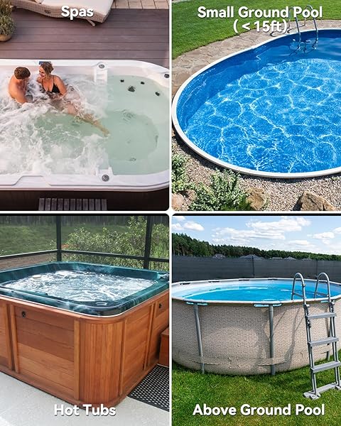 NICHRO POOL VACUUM FOR ABOVE GROUND POOL, CORDLESS HANDHELD POOL VACUUM WITH 18 GPM SUCTION, 60 MIN RUNTIME, RECHARGEABLE POOL CLEANER WITH ALUMINUM POLE & BRUSH HEADS FOR INGROUND POOLS, SPA, HOT TUB