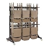 Safco Two-Tier Folding Chair Cart, Heavy Duty Black