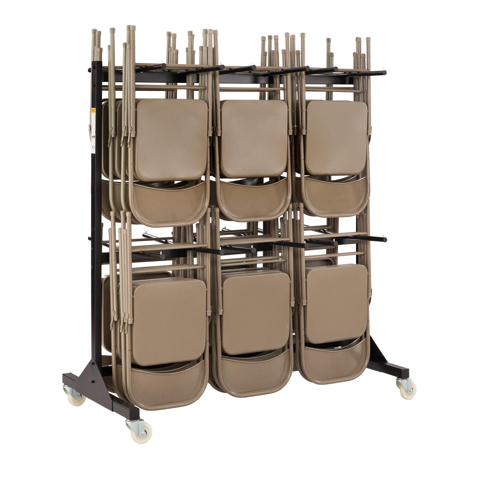 Photo 1 of ****WHEELS ONLY*****Safco 2 Tier Folding Chair Cart, Heavy Duty Powder Coated Storage Cart, Holds 84 Chairs, Commercial-Grade Steel, Black