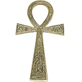Vrinda&reg; Ancient Egyptian Brass Ankh Wall Art - Handcrafted in India &ndash; Hanging Sculpture for Altar, Home Decor - Sacred Symbol (6.3 x 3.5 x 0.47 inches)