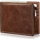 Artpaxy Mens Wallet Bifold Genuine Leather RFID Blocking Wallet for Men with 2 ID Windows 11 Card Holders 2 cash pockets 1 Gift Box