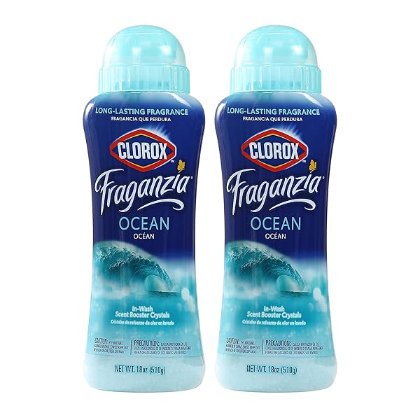 CLOROX™ FRAGANZIA™ IN-WASH SCENT BOOSTER CRYSTALS IN OCEAN SCENT, 18 OZ TWIN PACK | LAUNDRY SCENT BOOSTER CRYSTALS | IN-WASH SCENT BOOSTER FOR FRESH LAUNDRY IN OCEAN SCENT 18 OUNCE TWIN PACK, 36OZ