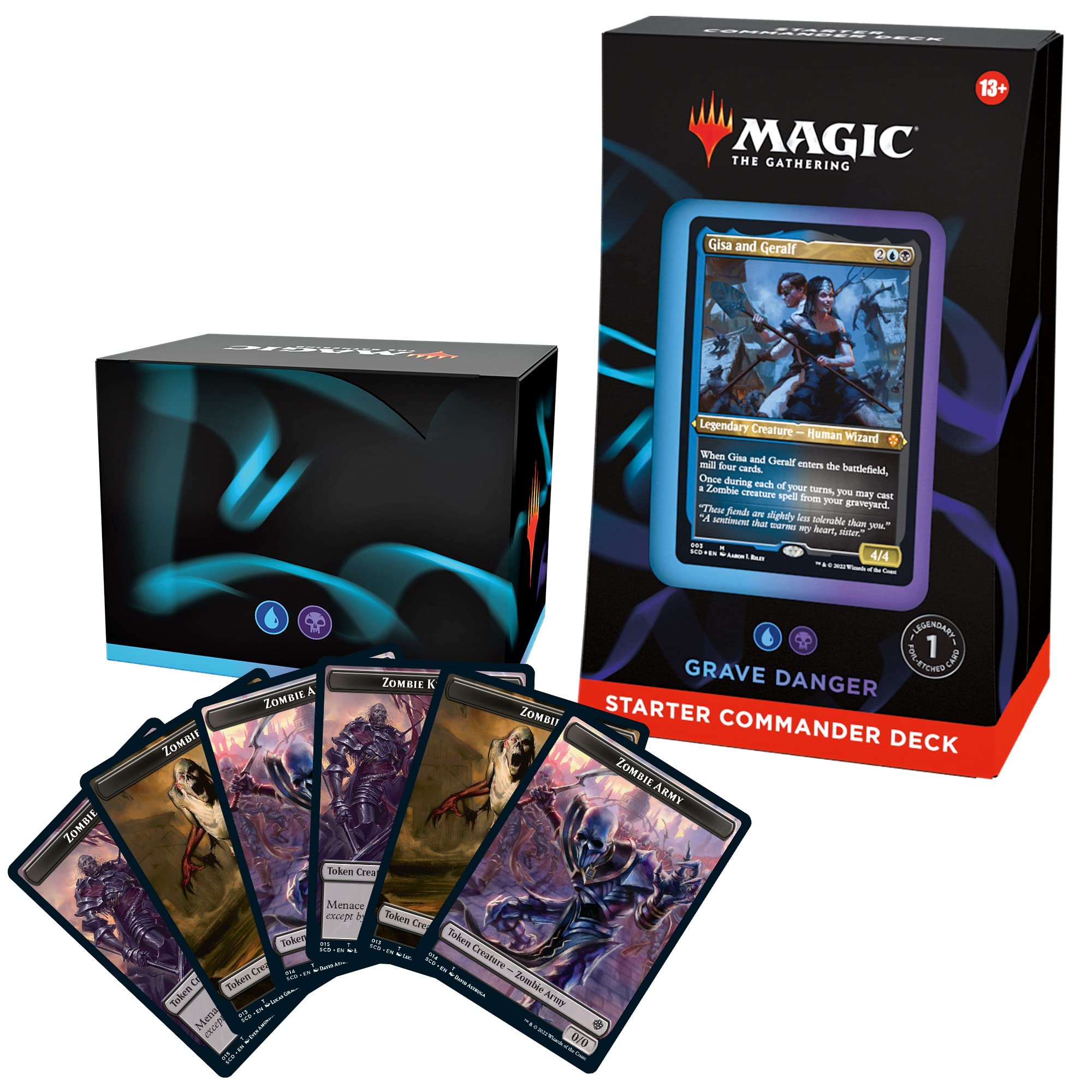 Photo 1 of Magic: The Gathering Starter Commander Deck – Grave Danger (Blue-Black) | Ready-to-Play Deck for Beginners and Fans | Ages 13+ | Collectible Card Games