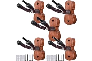 Sound harbor Violin Wall Mount Violin Hanger Stand (Violin Shape Base Hanger 5 Pack)