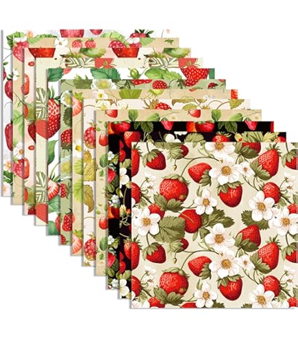 GLKTOPO Papier De Scrapbooking Sur Le Thème Des Fraises De 15,2 Cm, 24