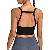 BMJL Women's Workout Tank Top with Built-in Bra Backless Crop Athletic Top for Yoga, Gym & Sports