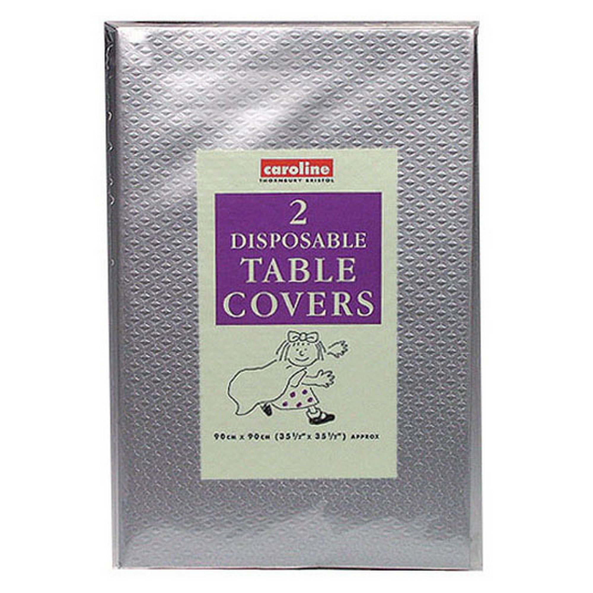 Square Paper Tablecovers Silver 90Cm For Themed Party Decorations & Tableware Accessory