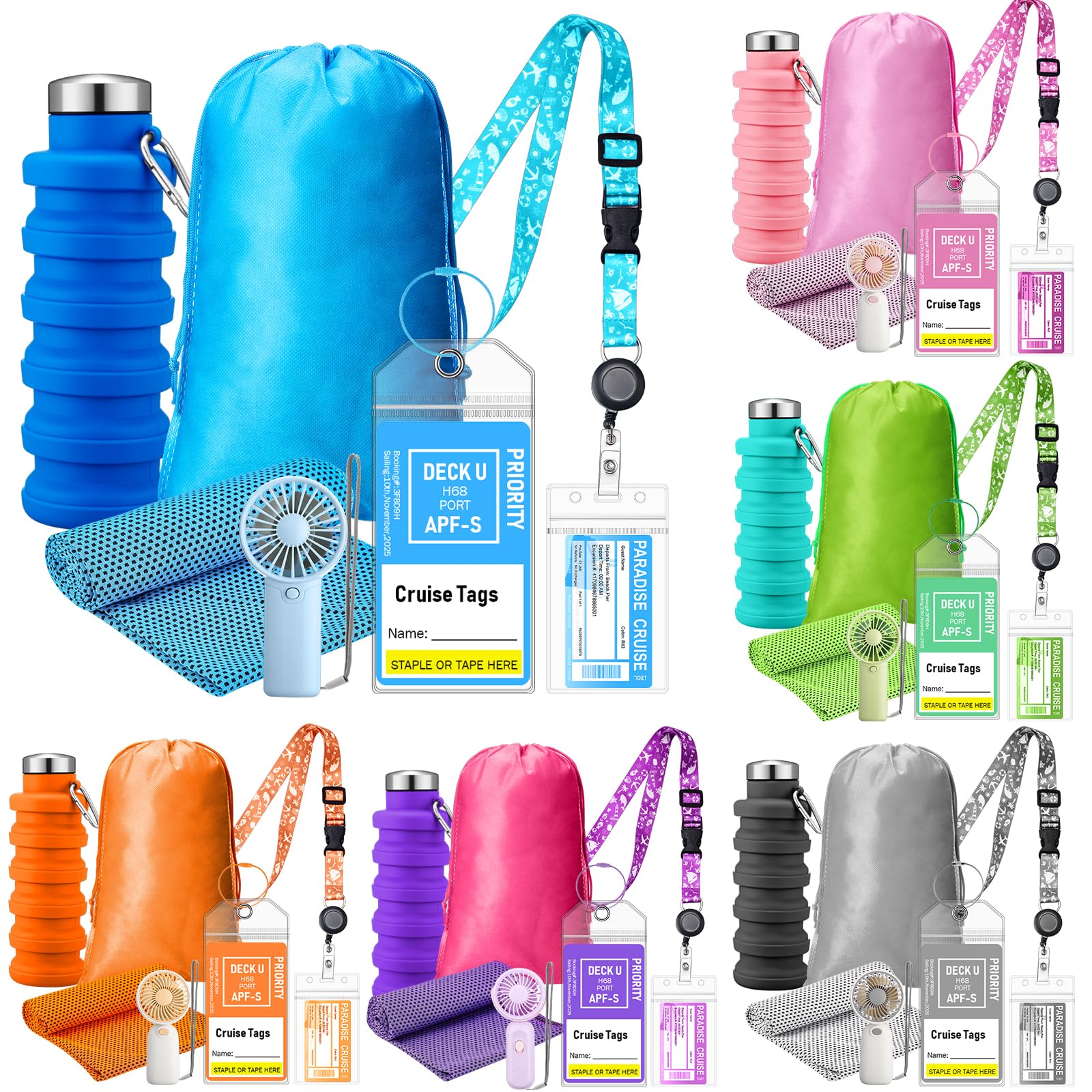 Wovnet 6 Sets Cruise Ship Essentials Theme Park Accessory Kit ...