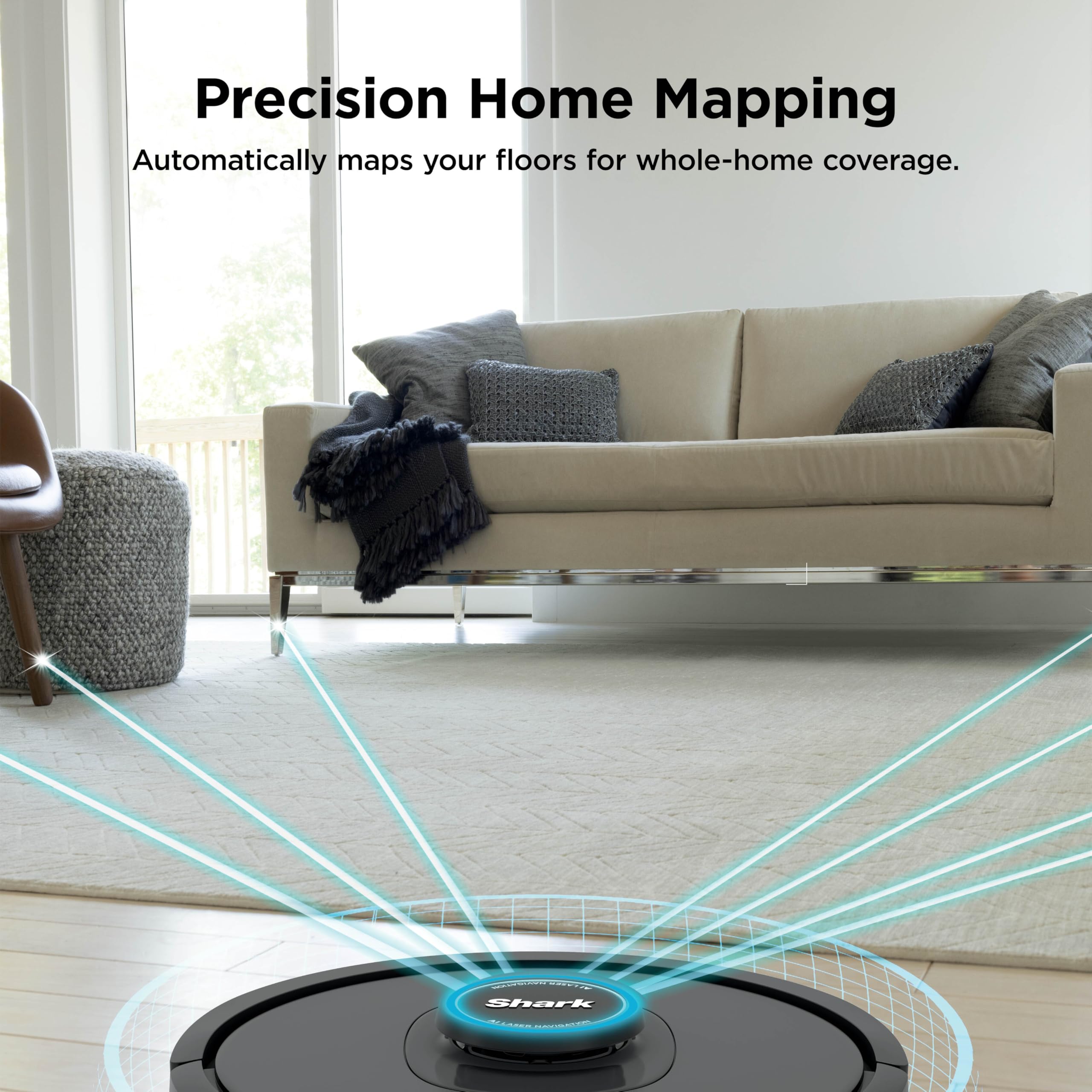 Shark AV2501S AI Ultra Robot Vacuum, with Matrix Clean, Home Mapping, 30-Day Capacity HEPA Bagless Self Empty Base, Perfect for Pet Hair, Wifi, Dark Grey - View 5