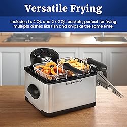Elite Gourmet EDF-401TXB 1700-Watt Triple Basket